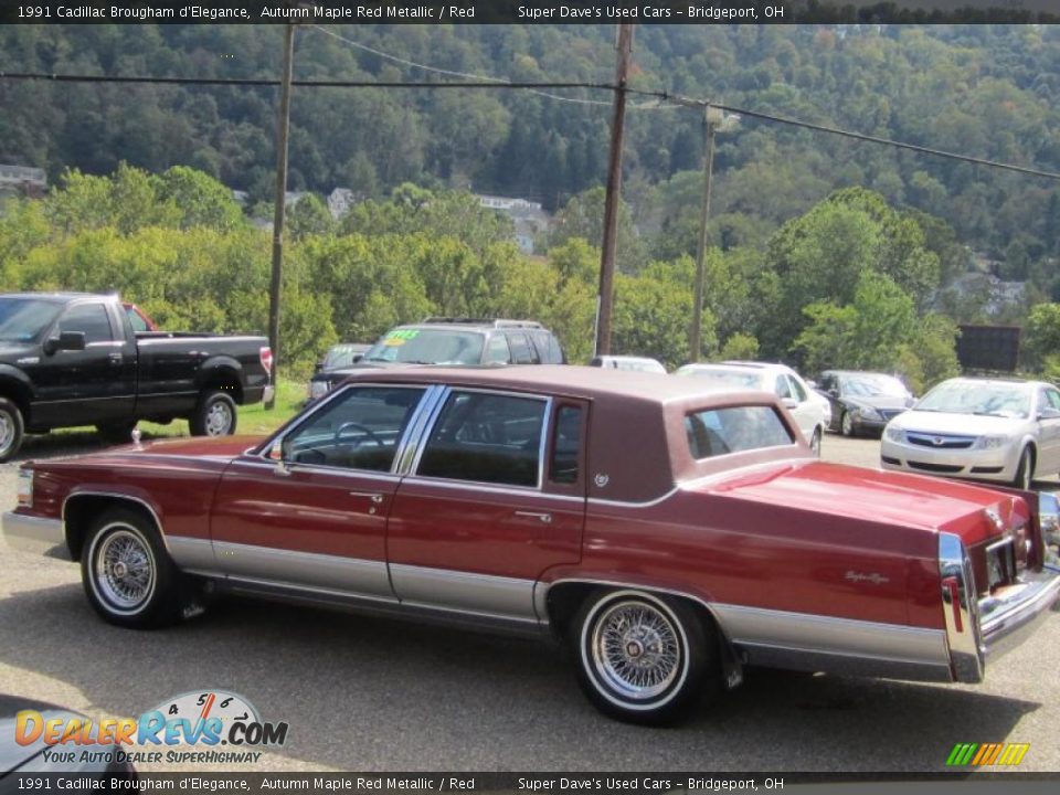 1991 Cadillac Brougham d'Elegance Autumn Maple Red Metallic / Red Photo #10