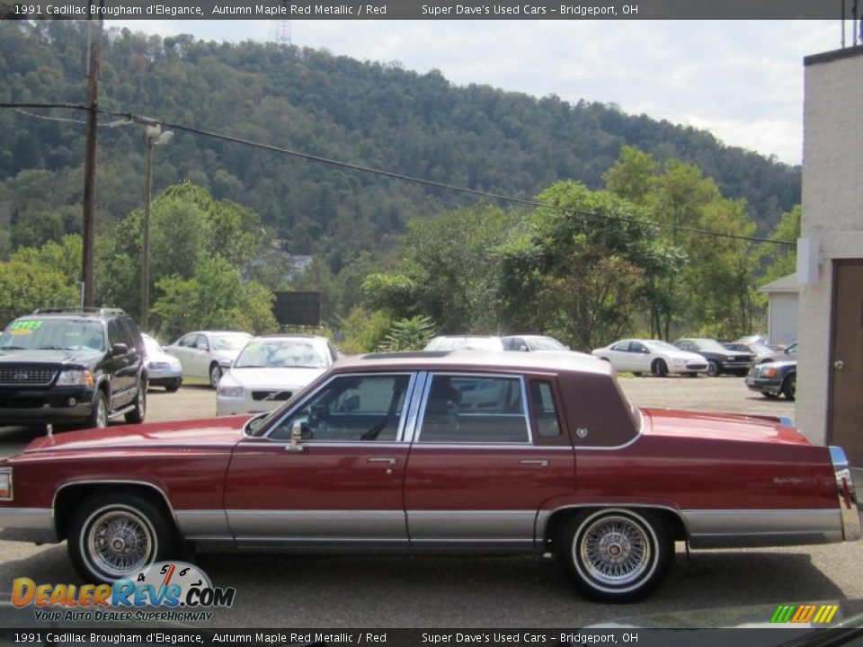 1991 Cadillac Brougham d'Elegance Autumn Maple Red Metallic / Red Photo #11
