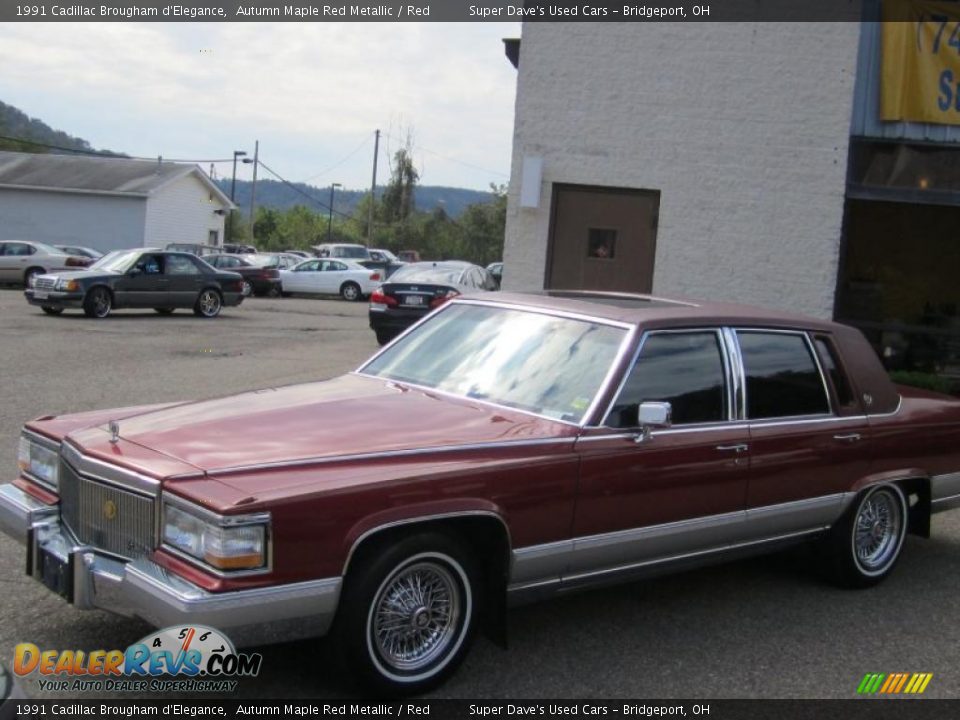 1991 Cadillac Brougham d'Elegance Autumn Maple Red Metallic / Red Photo #12