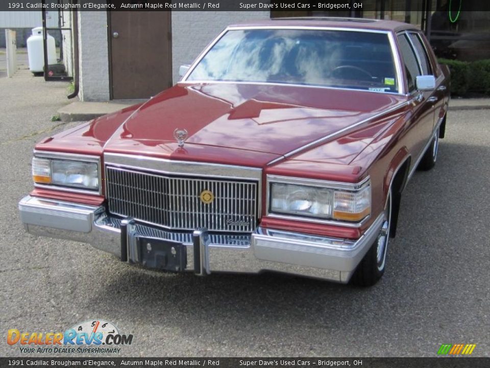 1991 Cadillac Brougham d'Elegance Autumn Maple Red Metallic / Red Photo #13