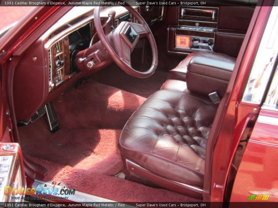 1991 Cadillac Brougham d'Elegance Autumn Maple Red Metallic / Red Photo #17