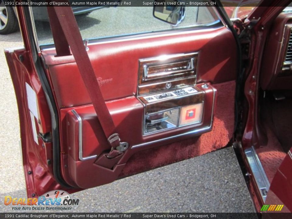 1991 Cadillac Brougham d'Elegance Autumn Maple Red Metallic / Red Photo #18