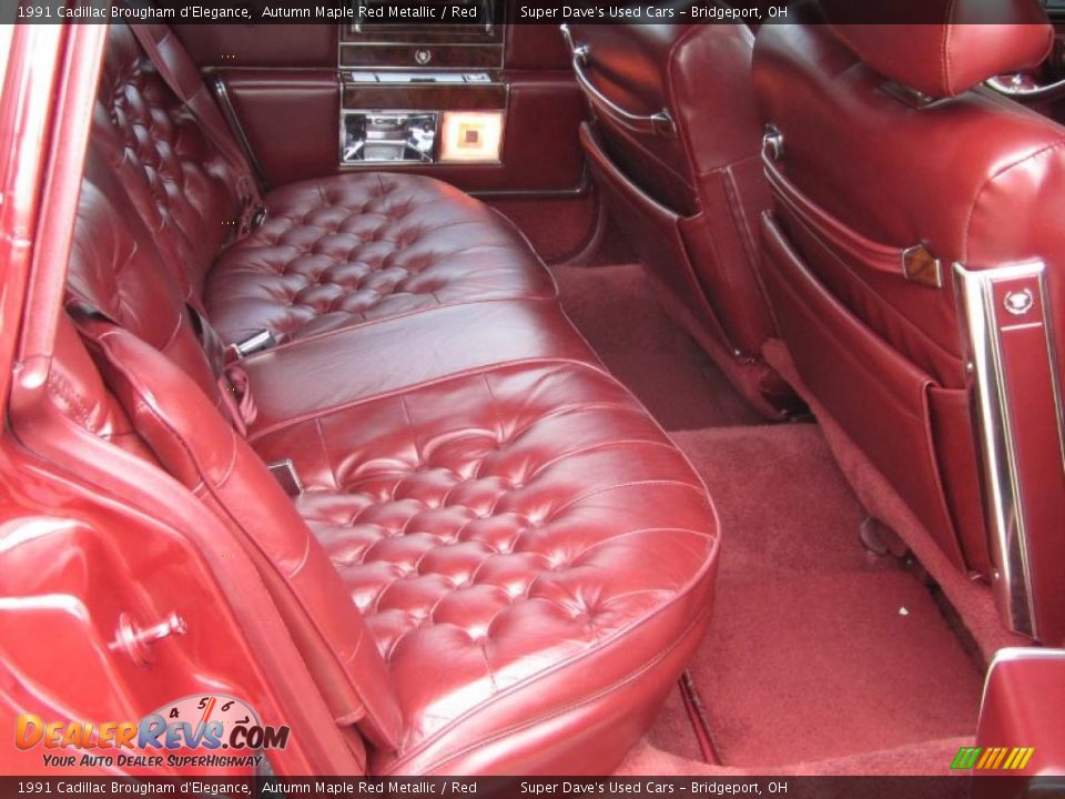 1991 Cadillac Brougham d'Elegance Autumn Maple Red Metallic / Red Photo #32