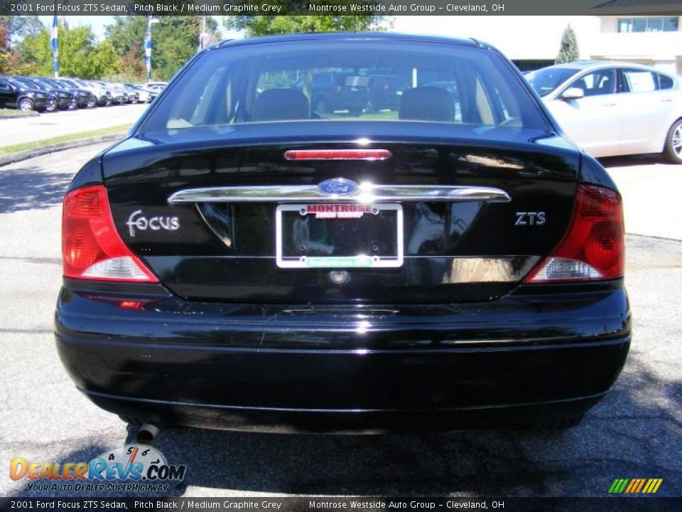 2001 Ford Focus ZTS Sedan Pitch Black / Medium Graphite Grey Photo #4