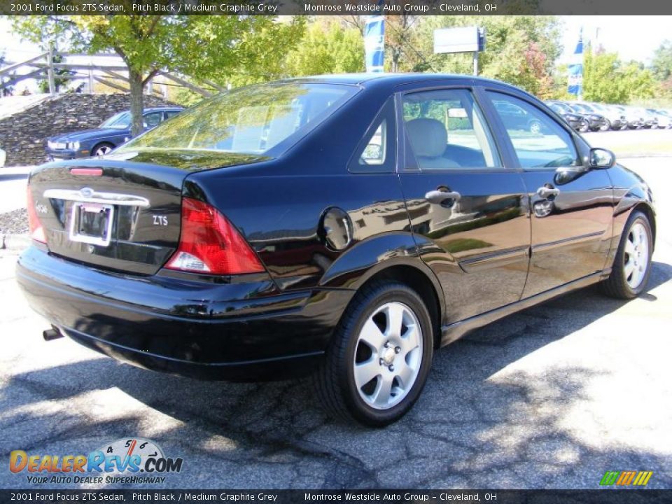 2001 Ford Focus ZTS Sedan Pitch Black / Medium Graphite Grey Photo #5