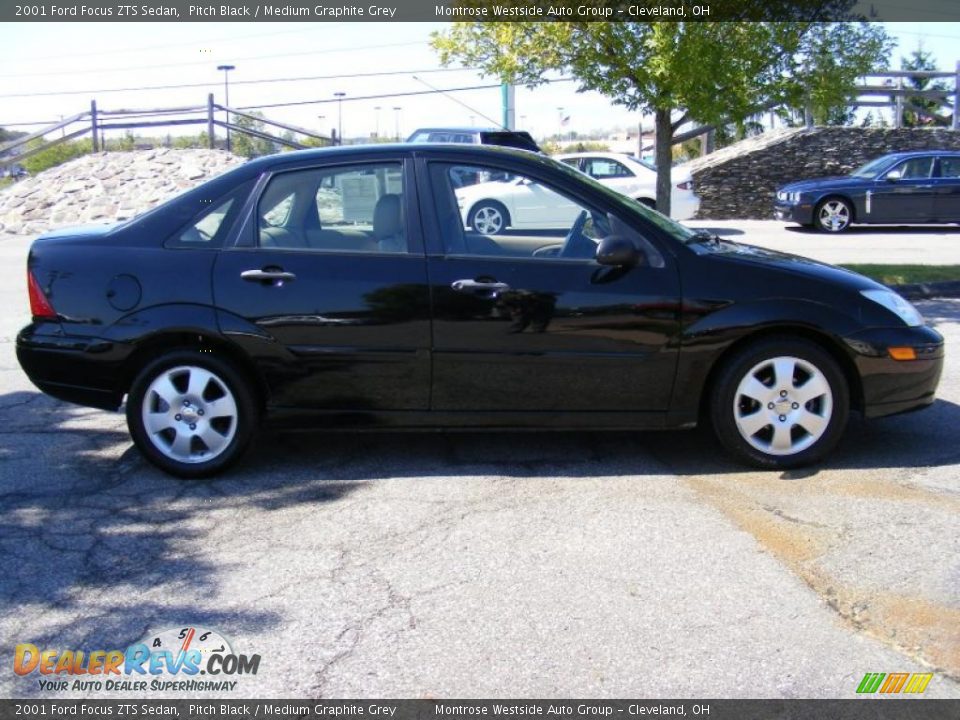 2001 Ford Focus ZTS Sedan Pitch Black / Medium Graphite Grey Photo #6