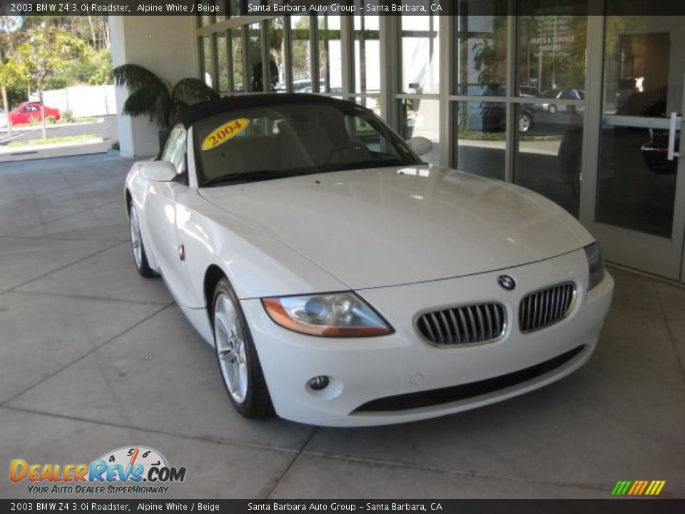 2003 BMW Z4 3.0i Roadster Alpine White / Beige Photo #1