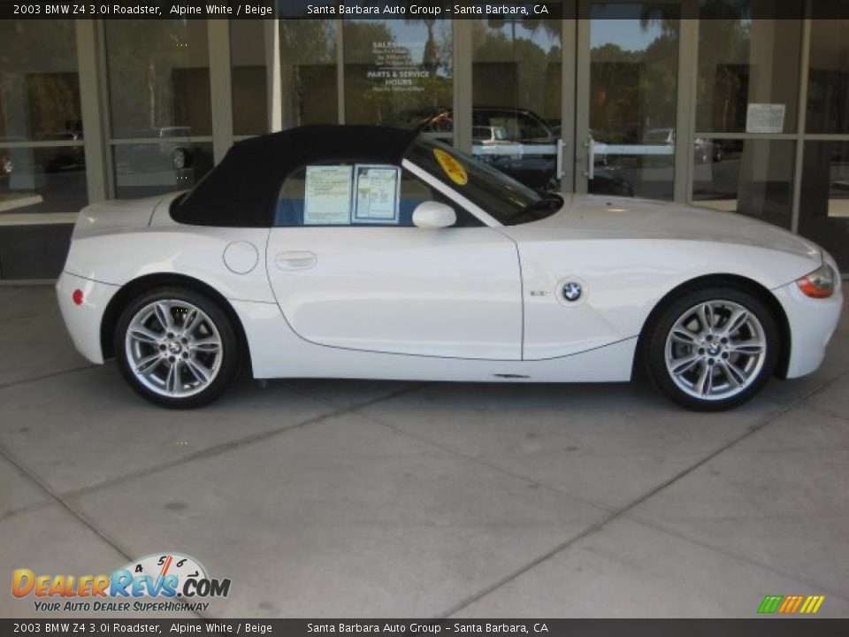 2003 BMW Z4 3.0i Roadster Alpine White / Beige Photo #3