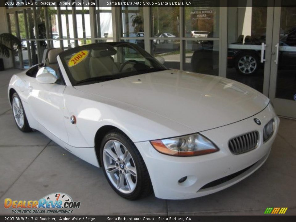 2003 BMW Z4 3.0i Roadster Alpine White / Beige Photo #6