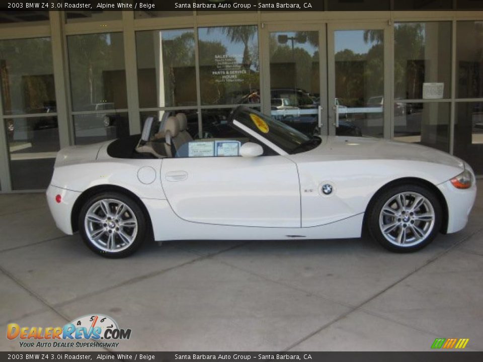 2003 BMW Z4 3.0i Roadster Alpine White / Beige Photo #7