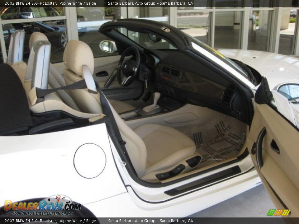 2003 BMW Z4 3.0i Roadster Alpine White / Beige Photo #8