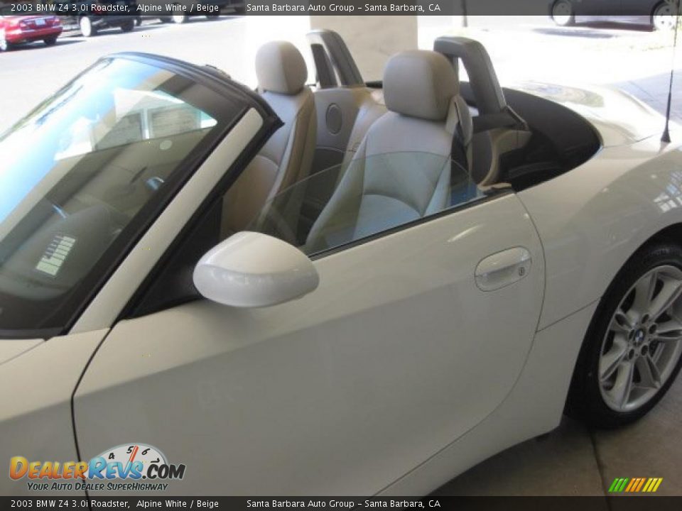 2003 BMW Z4 3.0i Roadster Alpine White / Beige Photo #9