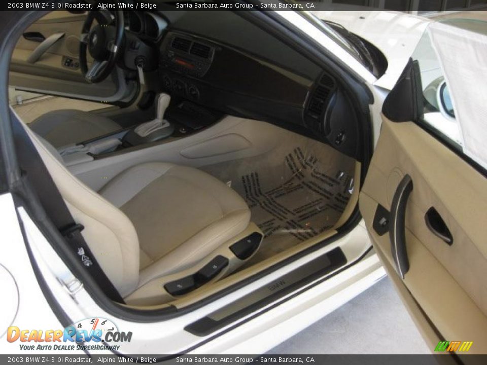 2003 BMW Z4 3.0i Roadster Alpine White / Beige Photo #11