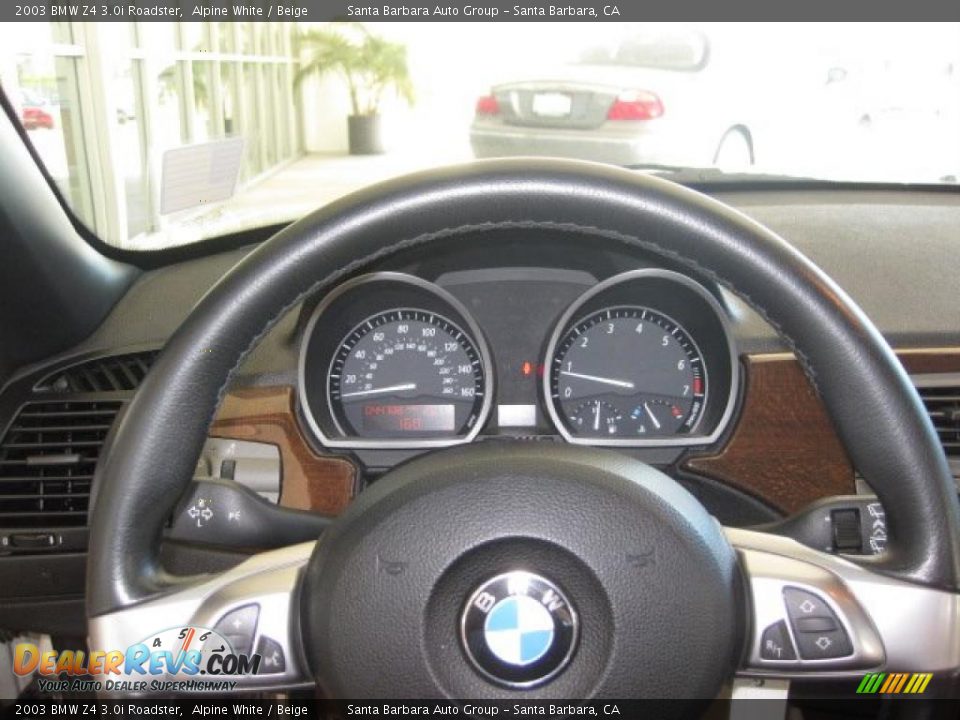 2003 BMW Z4 3.0i Roadster Alpine White / Beige Photo #16
