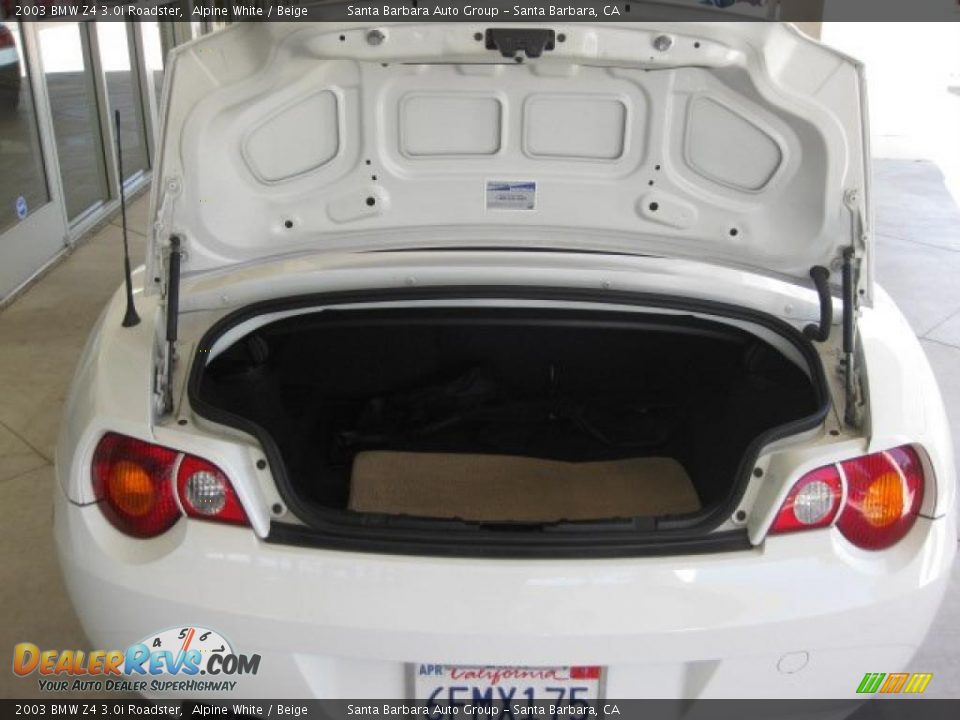 2003 BMW Z4 3.0i Roadster Alpine White / Beige Photo #20