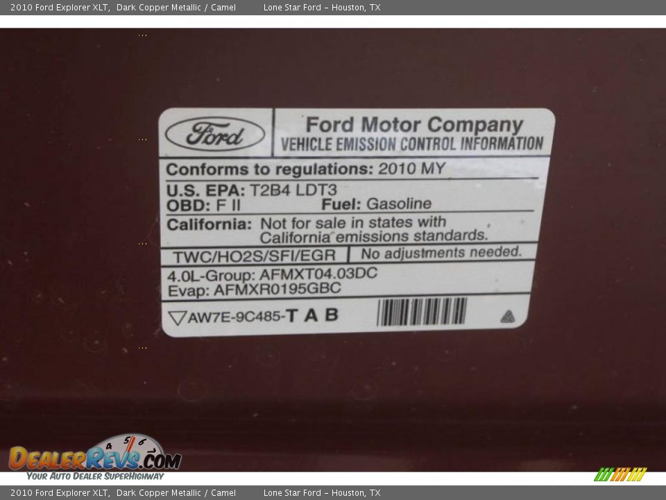 2010 Ford Explorer XLT Dark Copper Metallic / Camel Photo #19