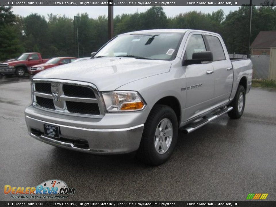 2011 Dodge Ram 1500 SLT Crew Cab 4x4 Bright Silver Metallic / Dark Slate Gray/Medium Graystone Photo #1