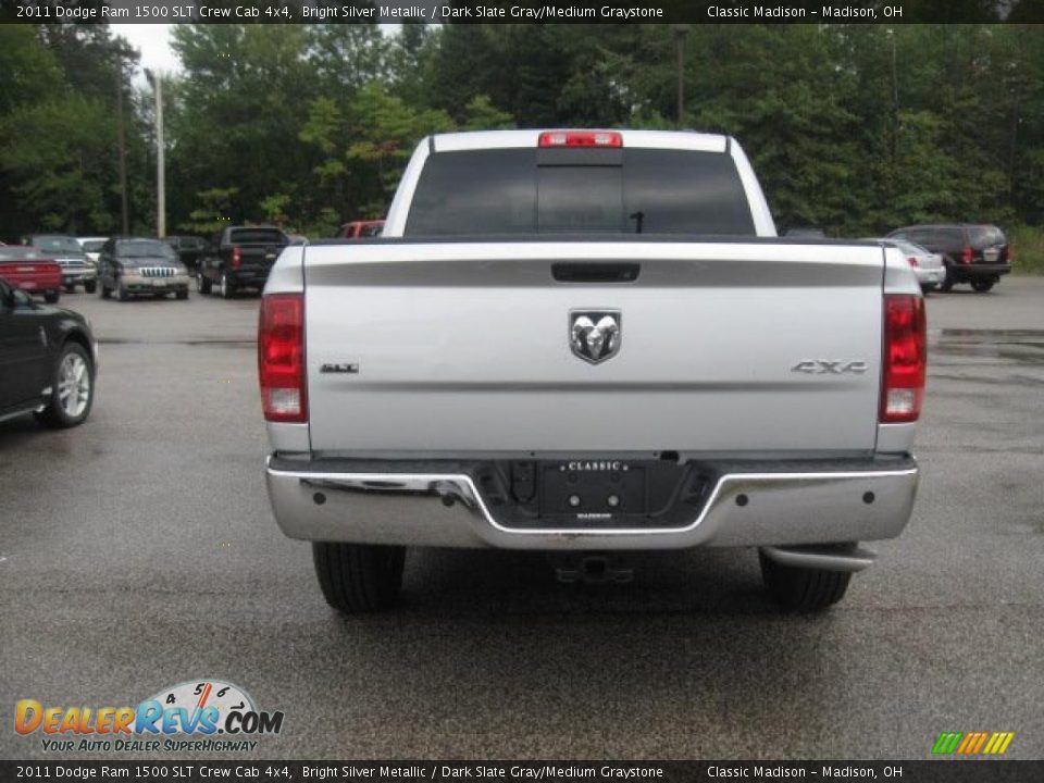 2011 Dodge Ram 1500 SLT Crew Cab 4x4 Bright Silver Metallic / Dark Slate Gray/Medium Graystone Photo #5