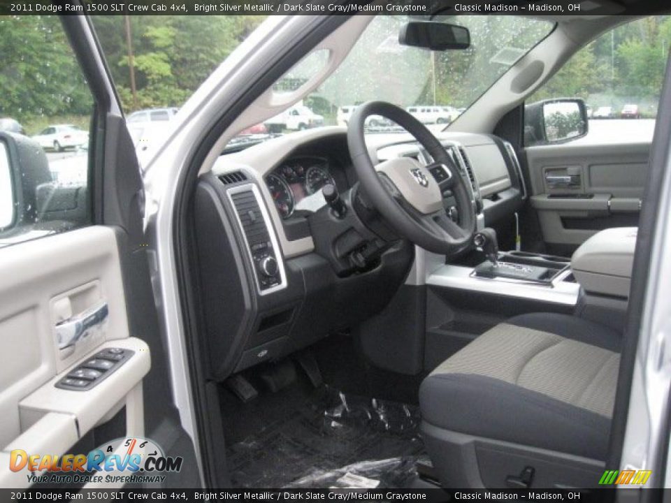 2011 Dodge Ram 1500 SLT Crew Cab 4x4 Bright Silver Metallic / Dark Slate Gray/Medium Graystone Photo #8