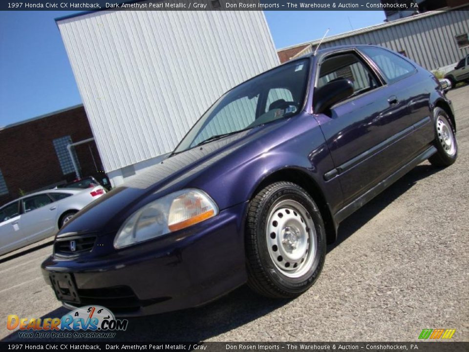 1997 Honda Civic CX Hatchback Dark Amethyst Pearl Metallic / Gray Photo #1