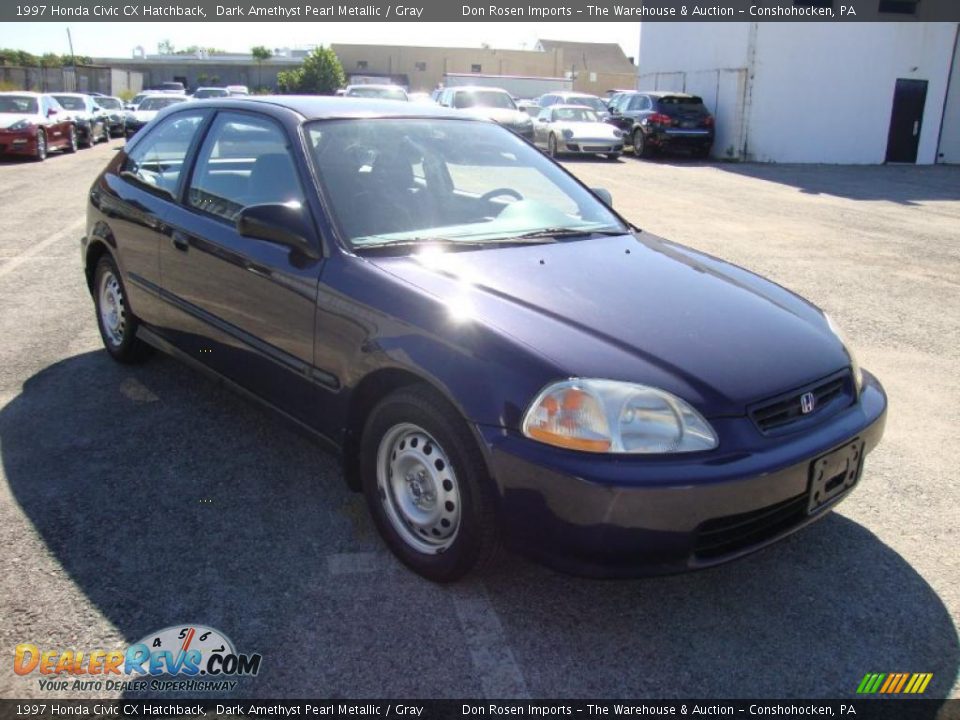 1997 Honda Civic CX Hatchback Dark Amethyst Pearl Metallic / Gray Photo #4