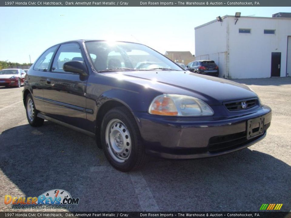 1997 Honda Civic CX Hatchback Dark Amethyst Pearl Metallic / Gray Photo #5