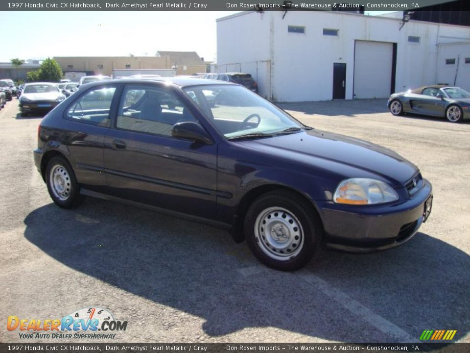 1997 Honda Civic CX Hatchback Dark Amethyst Pearl Metallic / Gray Photo #6