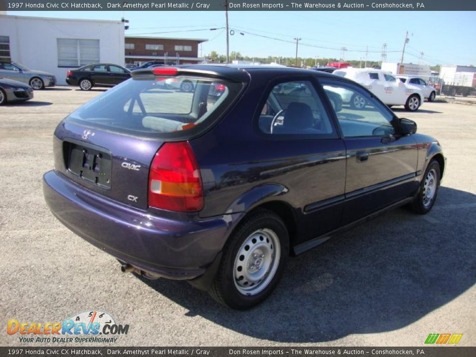 1997 Honda Civic CX Hatchback Dark Amethyst Pearl Metallic / Gray Photo #8
