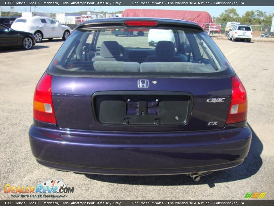 1997 Honda Civic CX Hatchback Dark Amethyst Pearl Metallic / Gray Photo #9