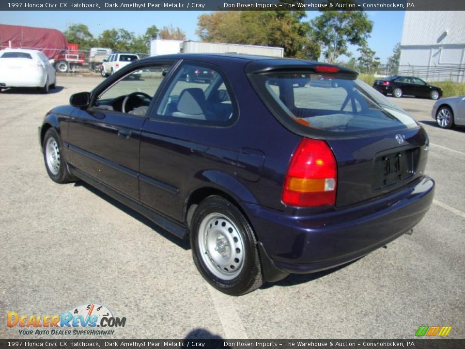 1997 Honda Civic CX Hatchback Dark Amethyst Pearl Metallic / Gray Photo #10