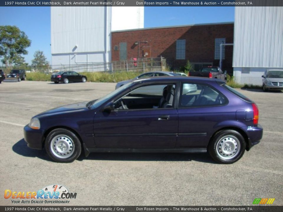 1997 Honda Civic CX Hatchback Dark Amethyst Pearl Metallic / Gray Photo #11