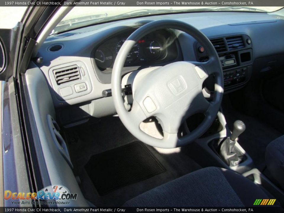 1997 Honda Civic CX Hatchback Dark Amethyst Pearl Metallic / Gray Photo #12