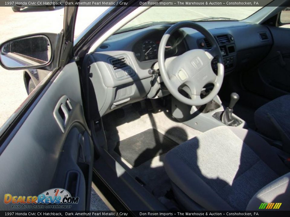 1997 Honda Civic CX Hatchback Dark Amethyst Pearl Metallic / Gray Photo #13