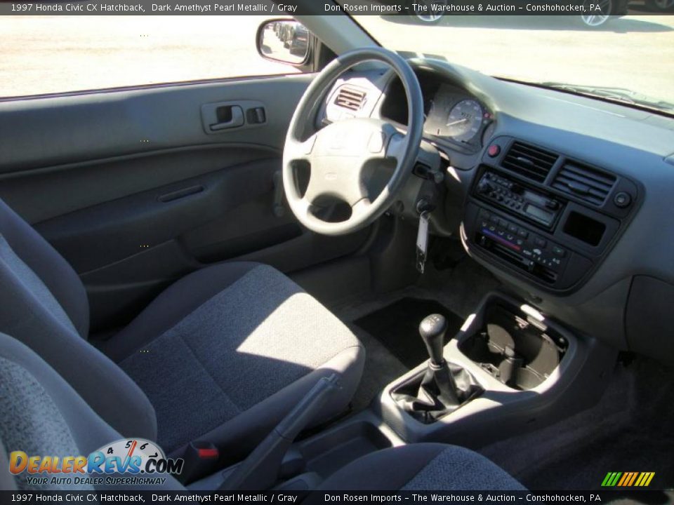 1997 Honda Civic CX Hatchback Dark Amethyst Pearl Metallic / Gray Photo #19