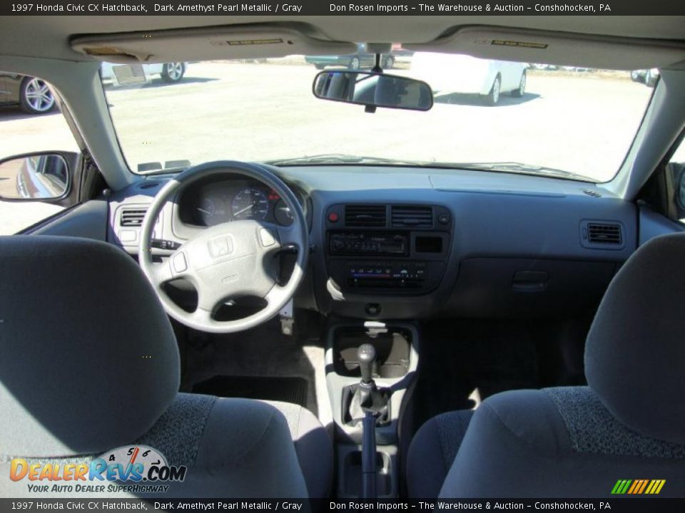 1997 Honda Civic CX Hatchback Dark Amethyst Pearl Metallic / Gray Photo #24