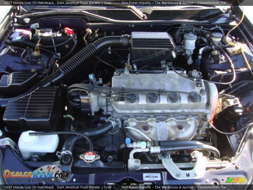 1997 Honda Civic CX Hatchback Dark Amethyst Pearl Metallic / Gray Photo #28