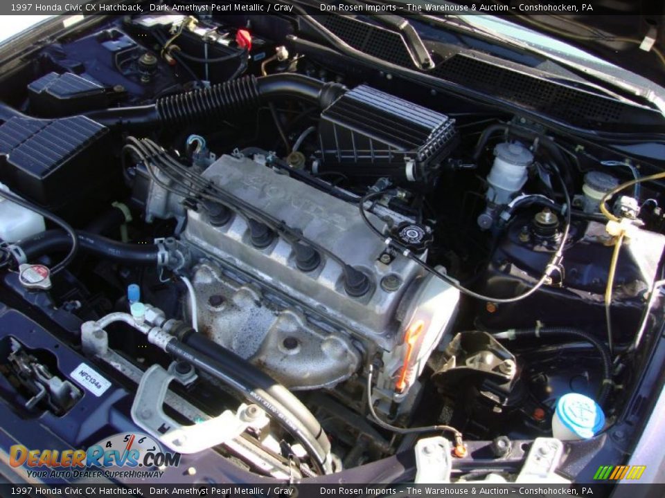 1997 Honda Civic CX Hatchback Dark Amethyst Pearl Metallic / Gray Photo #29