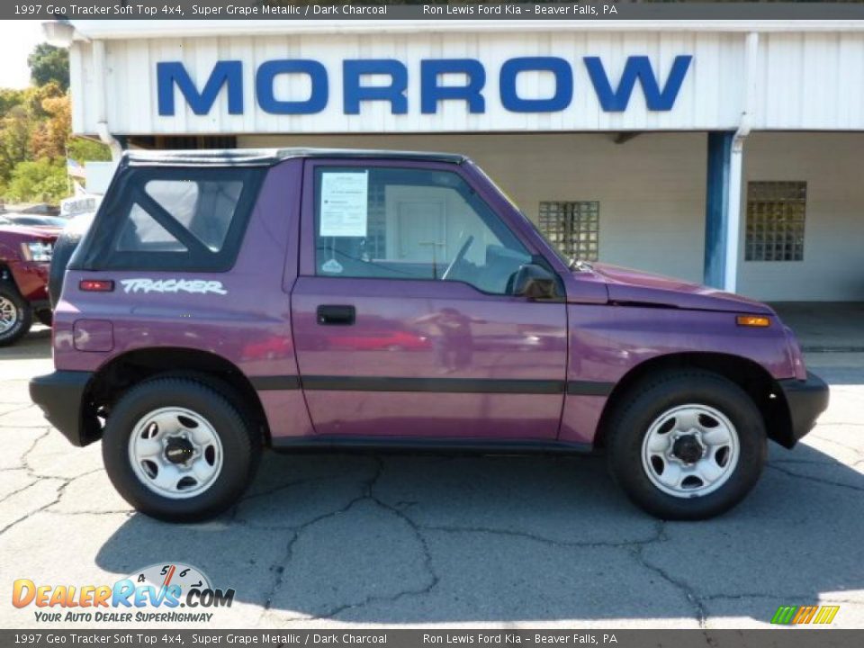 1997 Geo Tracker Soft Top 4x4 Super Grape Metallic / Dark Charcoal Photo #1