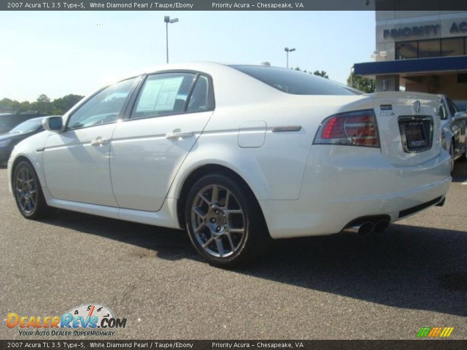 2007 Acura TL 3.5 Type-S White Diamond Pearl / Taupe/Ebony Photo #4