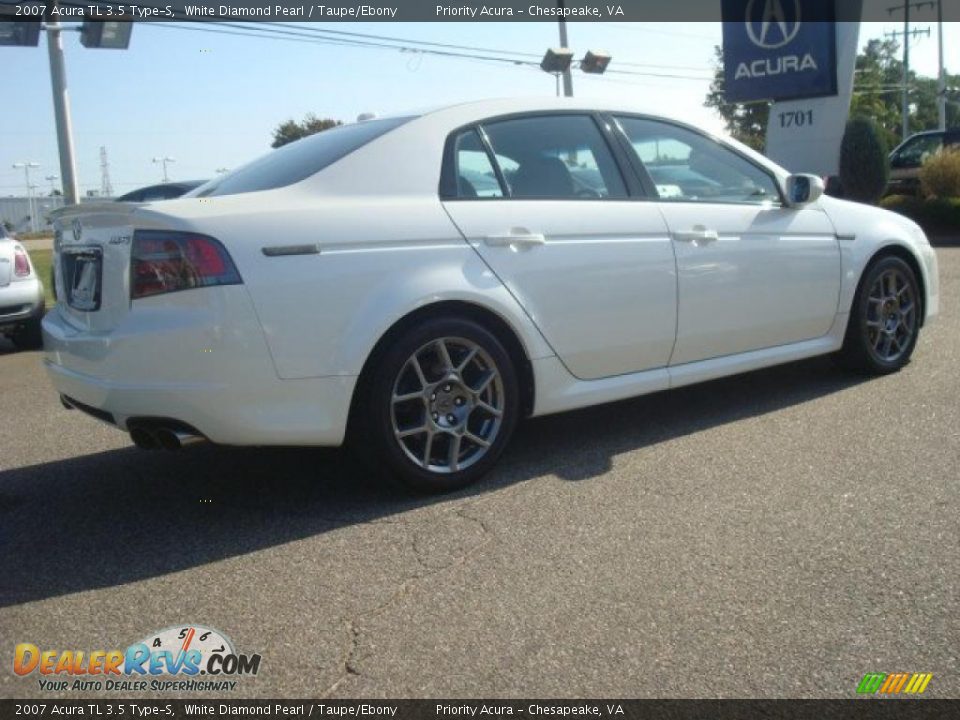 2007 Acura TL 3.5 Type-S White Diamond Pearl / Taupe/Ebony Photo #6