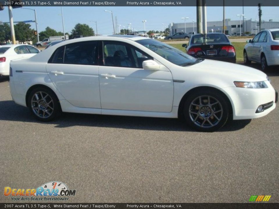 2007 Acura TL 3.5 Type-S White Diamond Pearl / Taupe/Ebony Photo #7