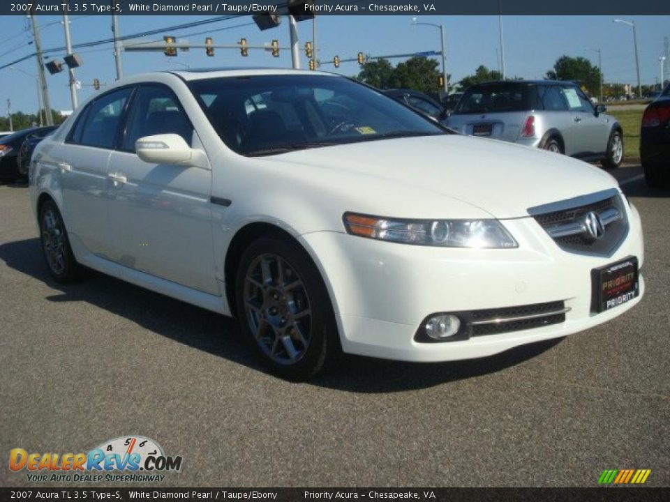 2007 Acura TL 3.5 Type-S White Diamond Pearl / Taupe/Ebony Photo #8