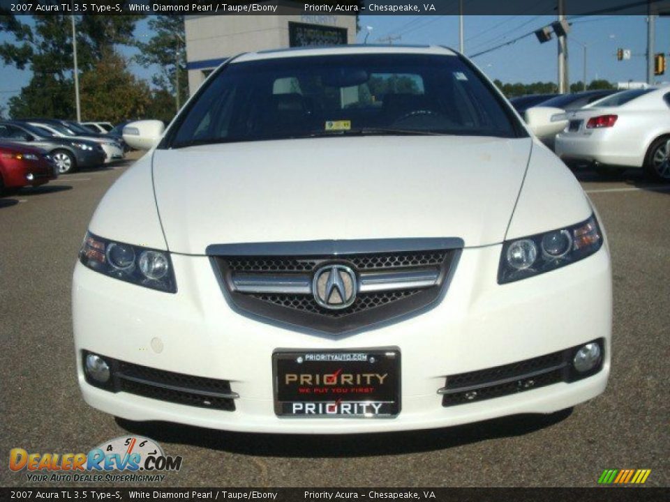 2007 Acura TL 3.5 Type-S White Diamond Pearl / Taupe/Ebony Photo #9