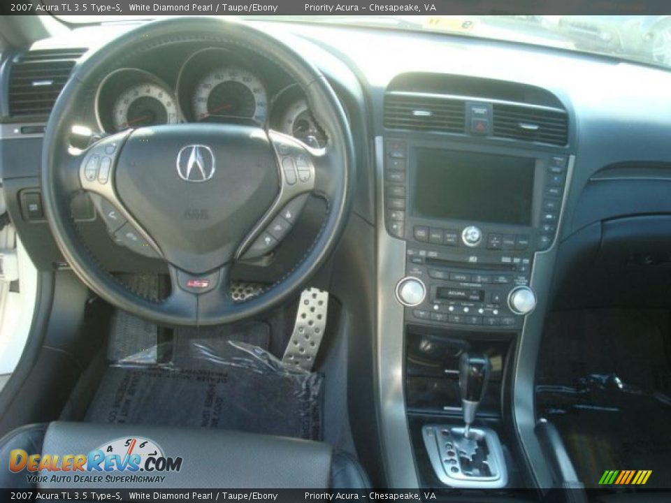 2007 Acura TL 3.5 Type-S White Diamond Pearl / Taupe/Ebony Photo #12