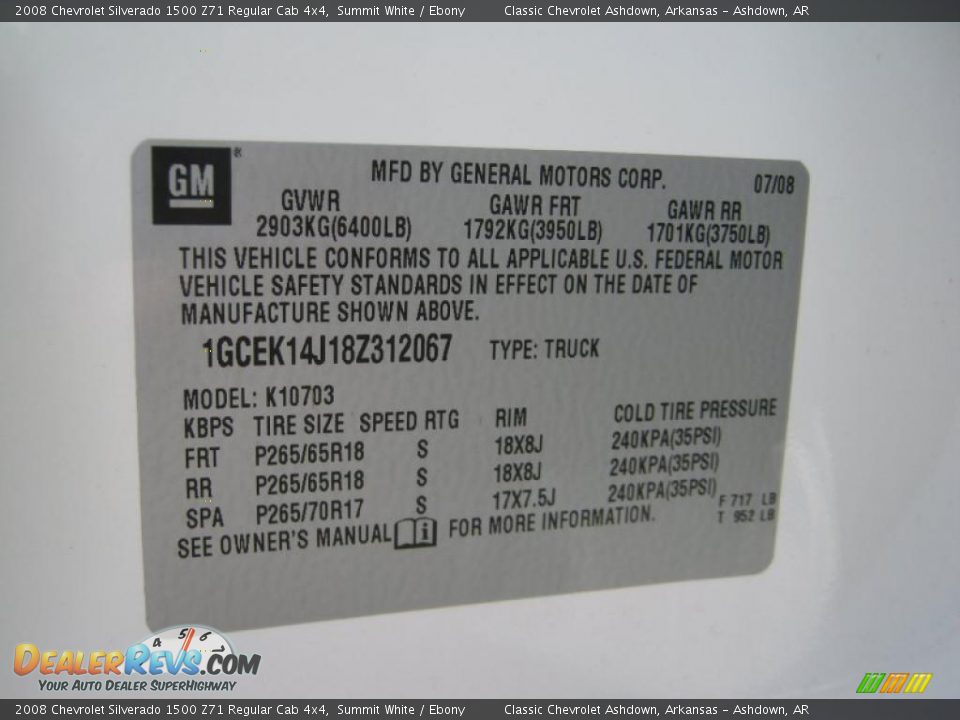 2008 Chevrolet Silverado 1500 Z71 Regular Cab 4x4 Summit White / Ebony Photo #23