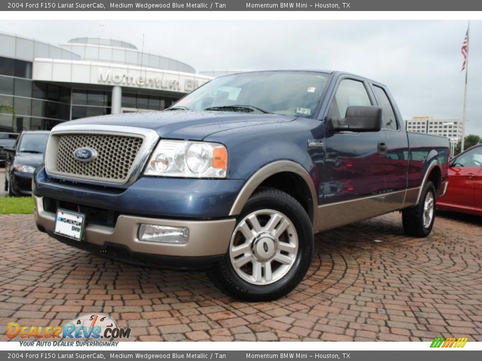 2004 Ford F150 Lariat SuperCab Medium Wedgewood Blue Metallic / Tan Photo #1