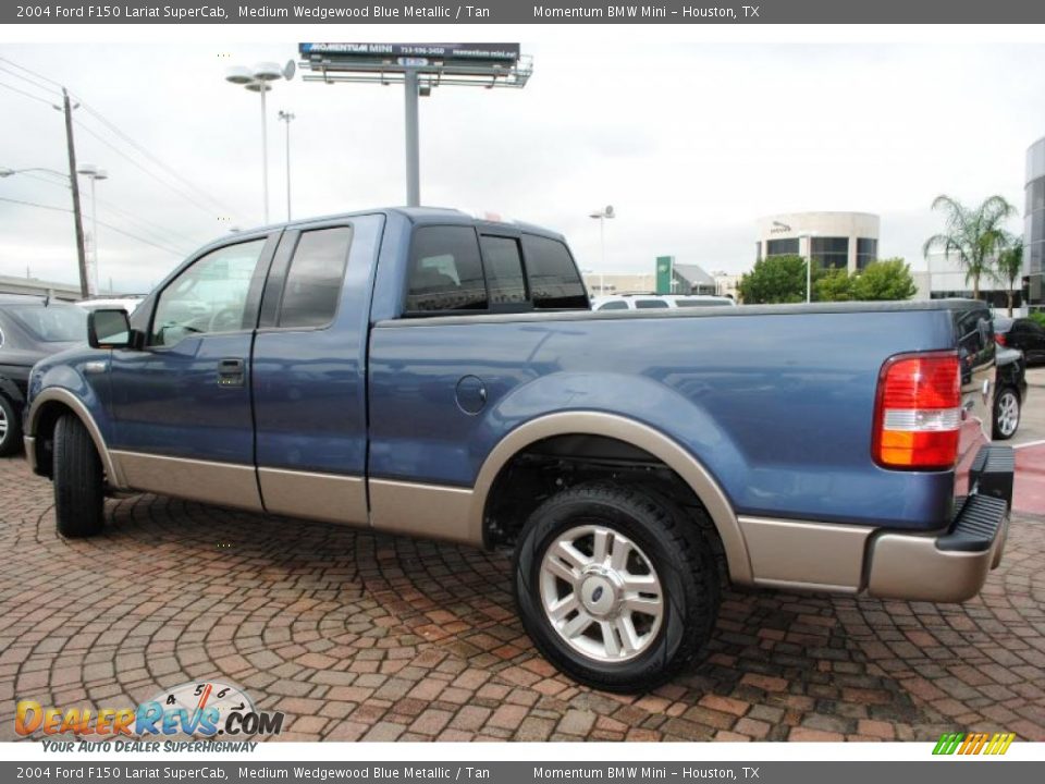 2004 Ford F150 Lariat SuperCab Medium Wedgewood Blue Metallic / Tan Photo #3
