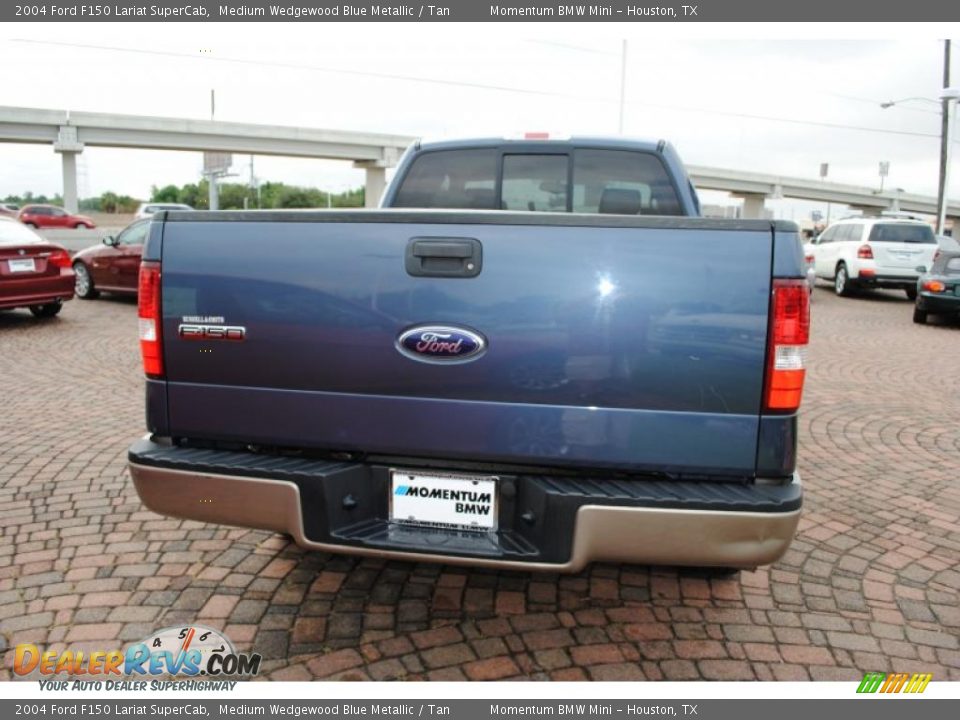 2004 Ford F150 Lariat SuperCab Medium Wedgewood Blue Metallic / Tan Photo #4