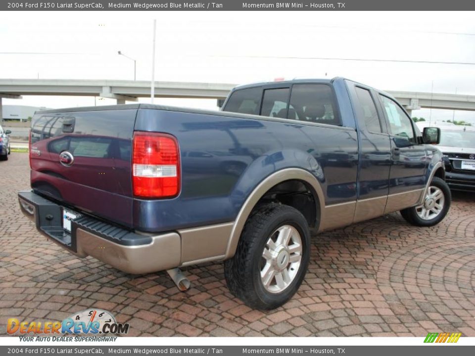 2004 Ford F150 Lariat SuperCab Medium Wedgewood Blue Metallic / Tan Photo #5