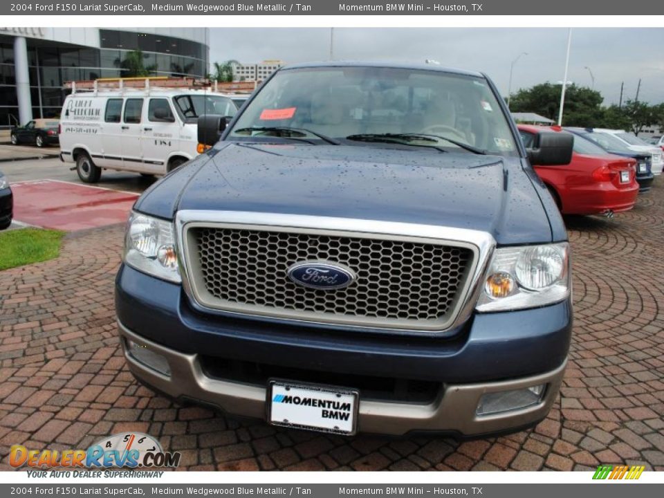 2004 Ford F150 Lariat SuperCab Medium Wedgewood Blue Metallic / Tan Photo #8